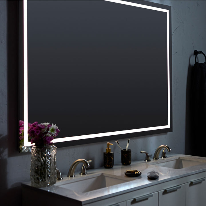 TRACK 36"x36" Lighted Mirror - Black