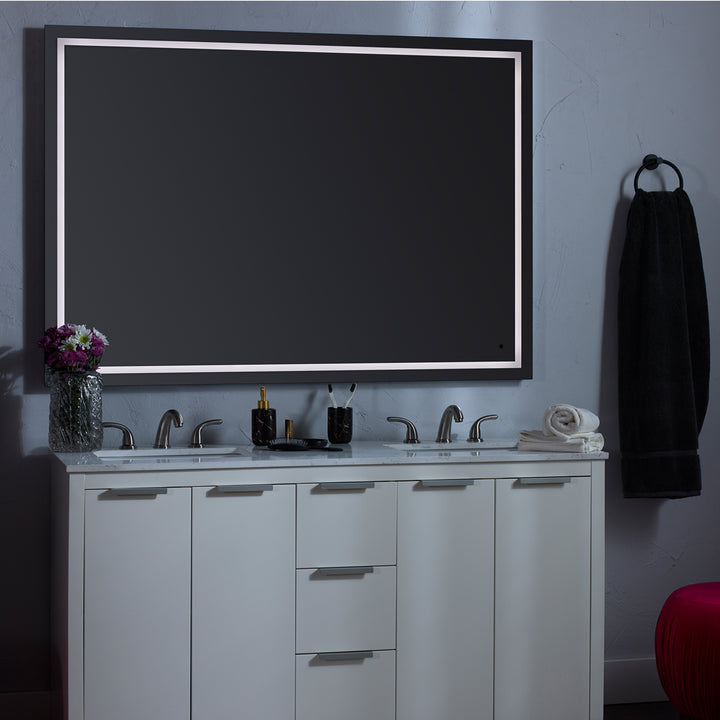 TRACK 36"x36" Lighted Mirror - Black