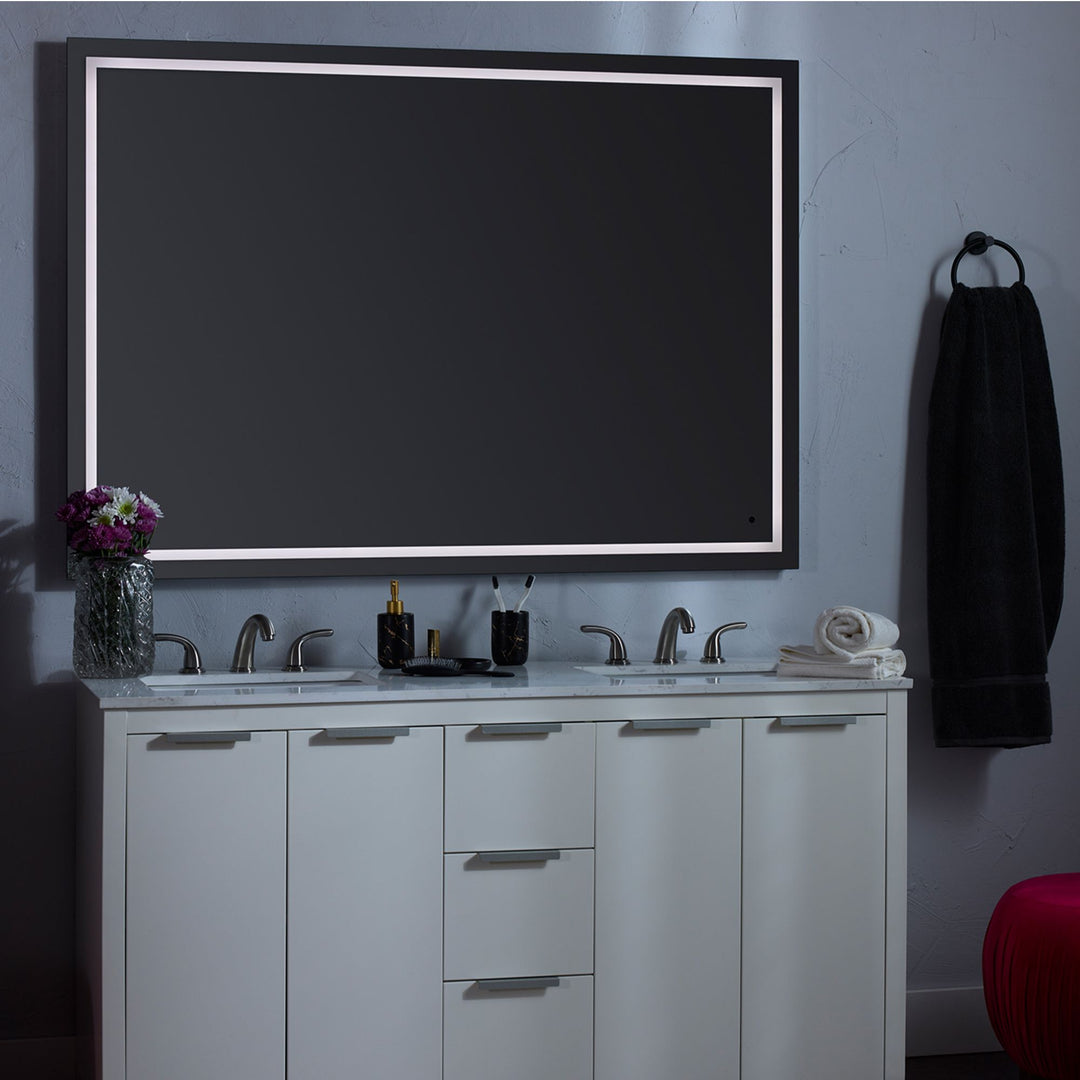 TRACK 36"x36" Lighted Mirror - Black