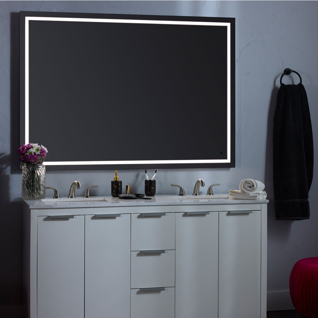 TRACK 36"x36" Lighted Mirror - Black