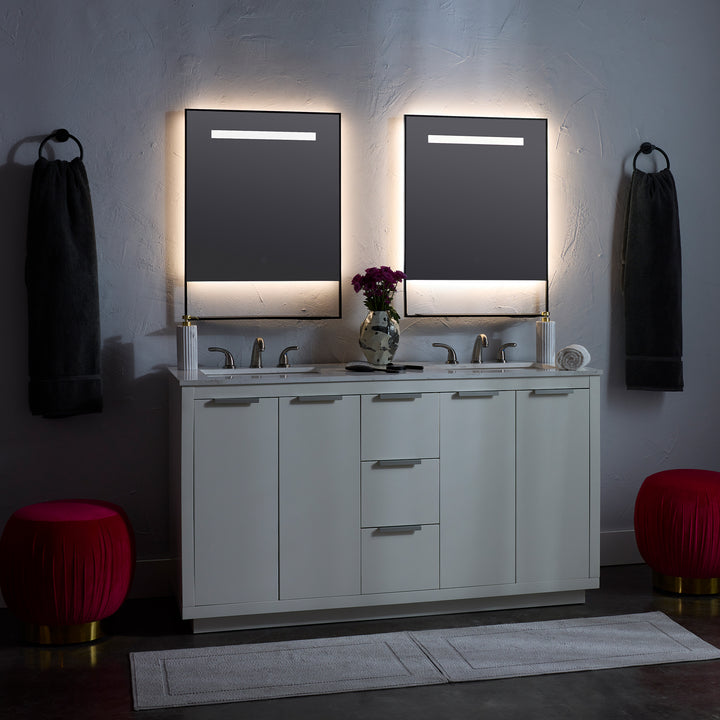 CASTORE 32"x32" Lighted Mirror - Black