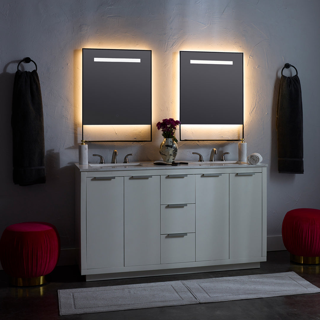 CASTORE 32"x32" Lighted Mirror - Black