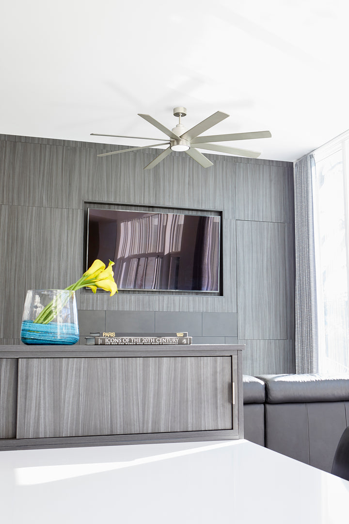 COSMO 70" Eight Blade Fan - Satin Nickel