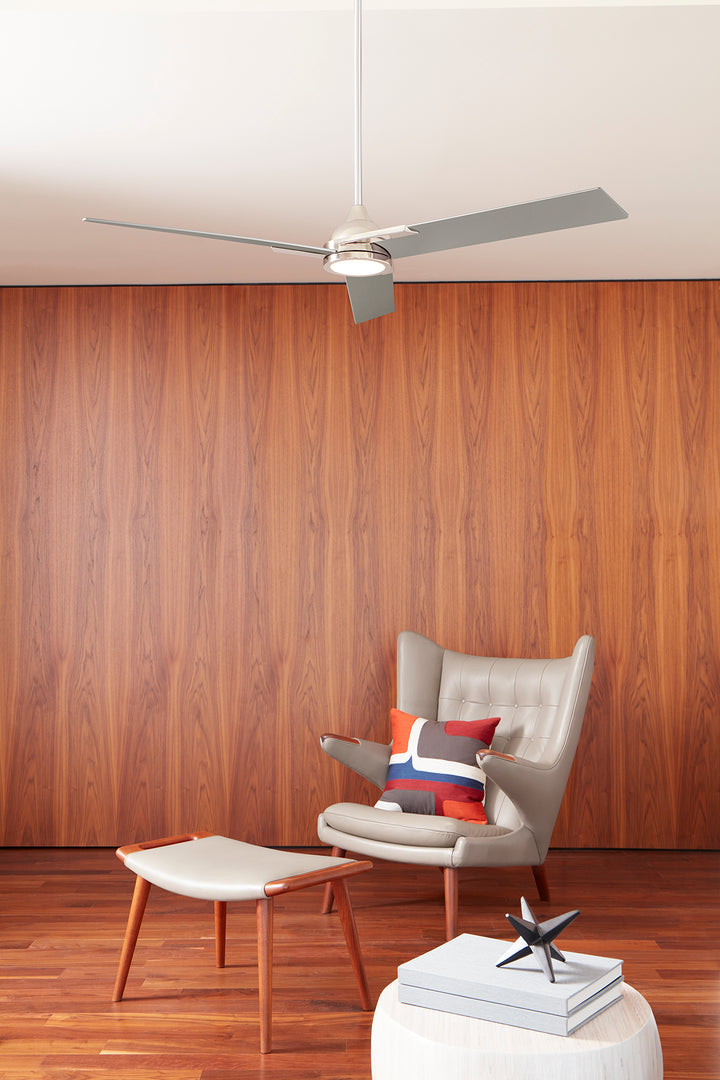 CODA 56" Three Blade Fan - Polished Nickel