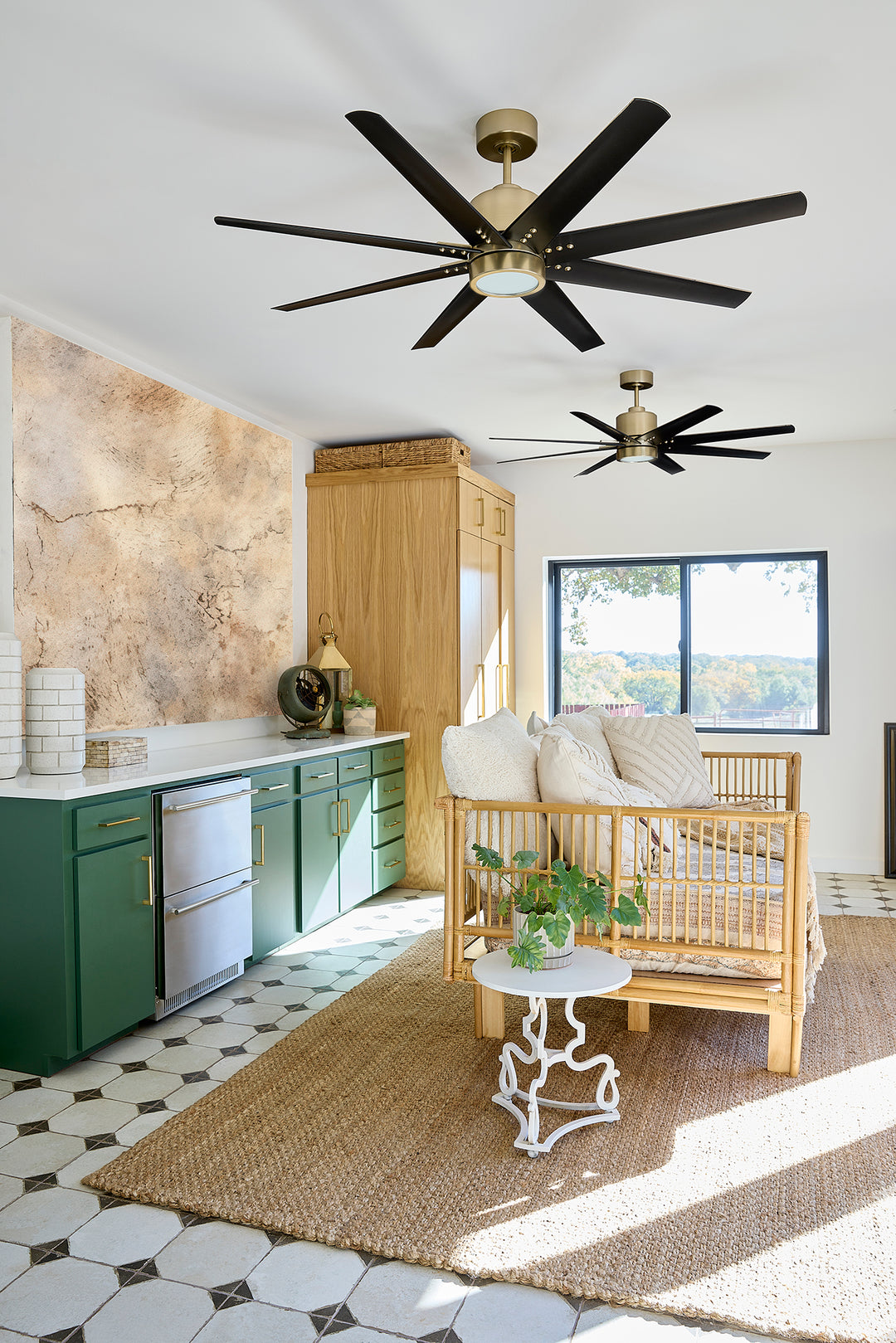 FLEET 56" Eight Blade Fan - Aged Brass