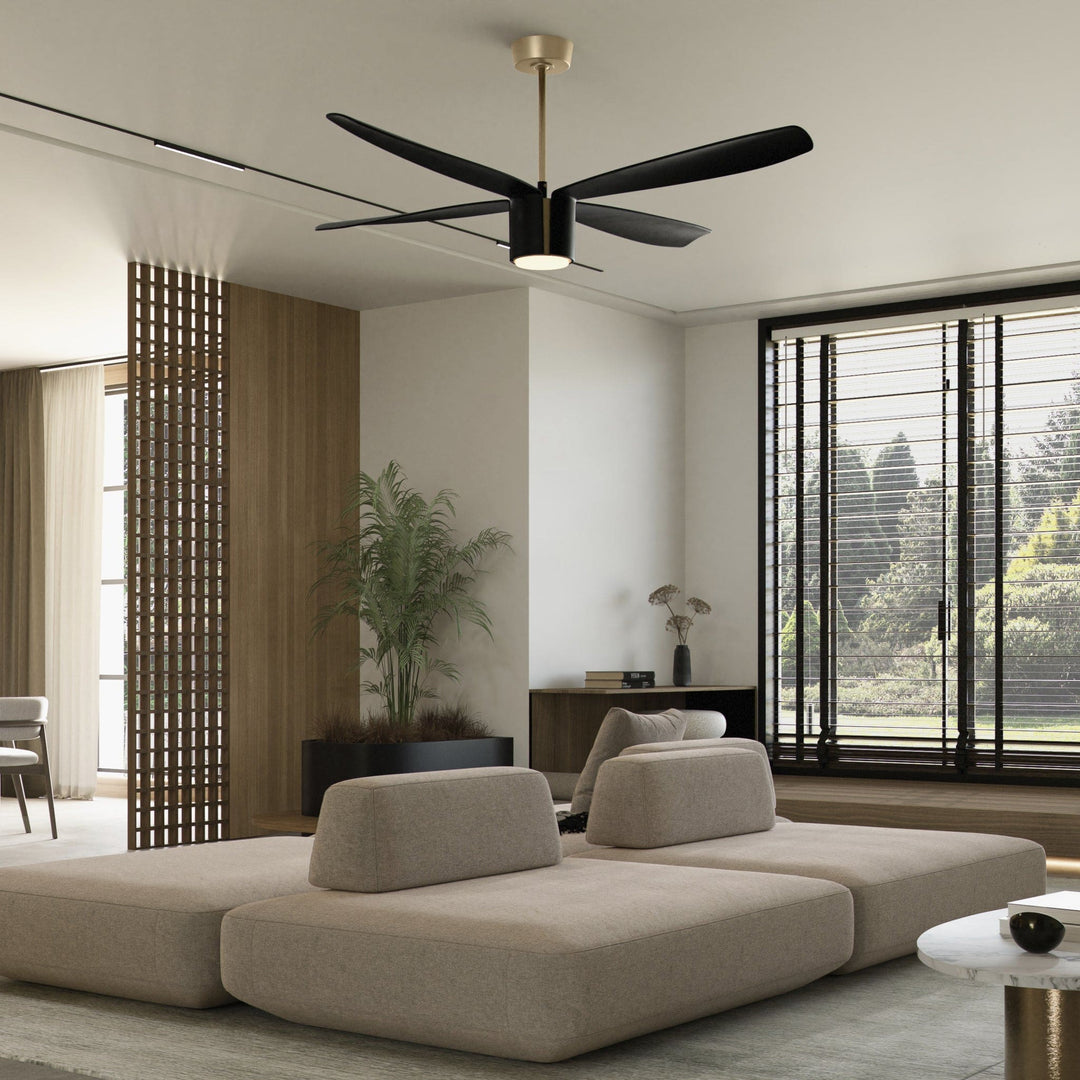 SAMARAN 60" Fan - Aged Brass & Black