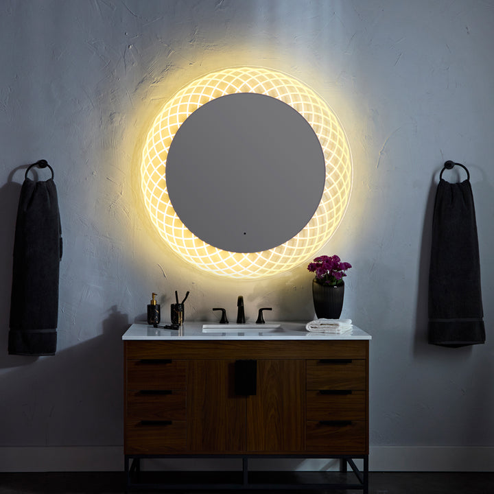 PERLA 30" Lighted Mirror - Mirrored Glass