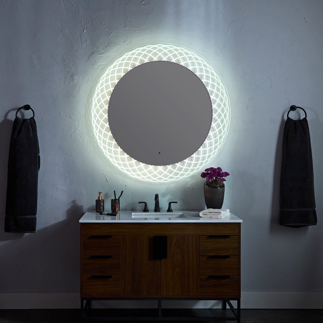 PERLA 36" Lighted Mirror - Mirrored Glass
