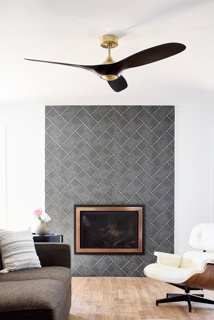 PROVINCE 56" Fan - Aged Brass / Black