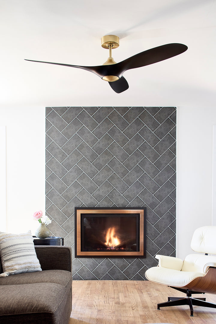 PROVINCE 56" Fan - Aged Brass / Black
