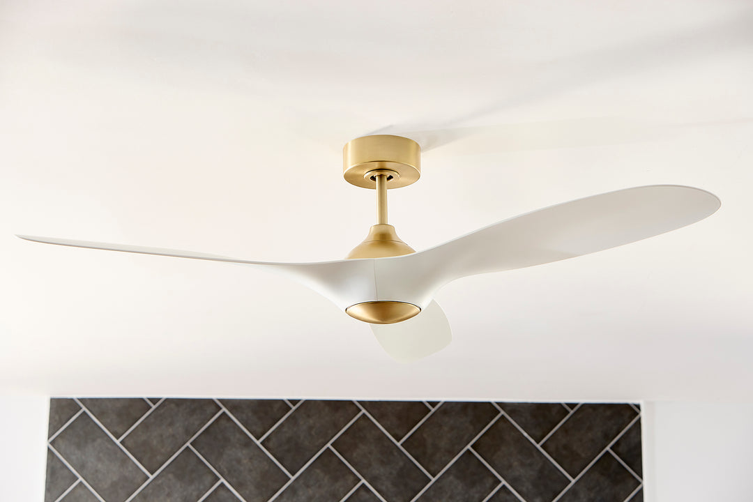 PROVINCE 56" Fan - Aged Brass / White
