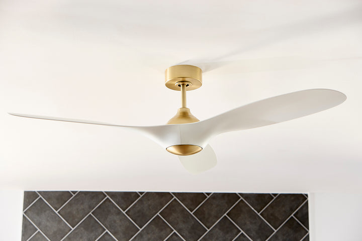 PROVINCE 56" Fan - Aged Brass / White