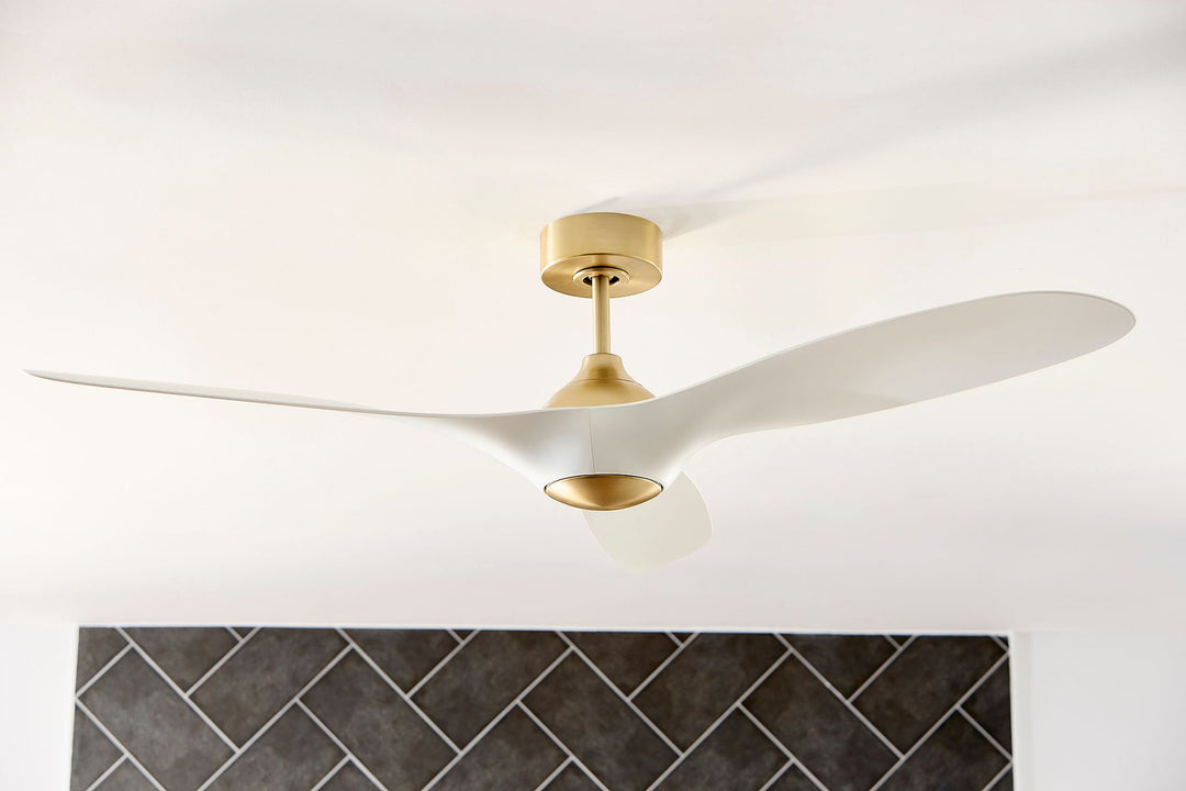PROVINCE 56" Fan - Aged Brass / White