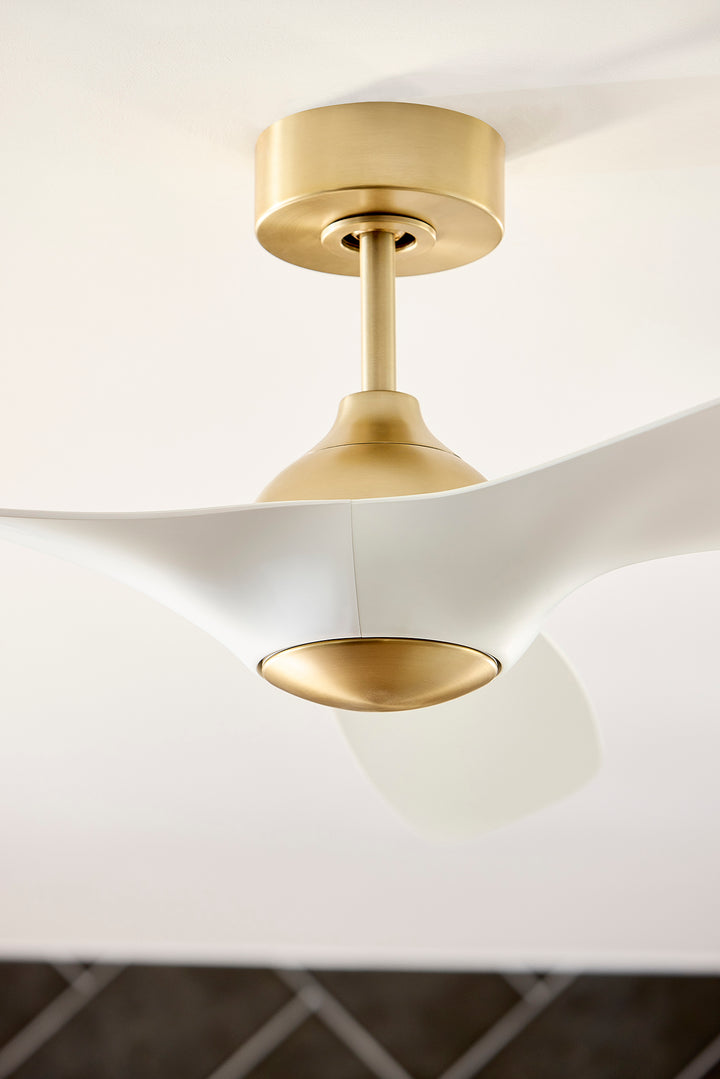 PROVINCE 56" Fan - Aged Brass / White