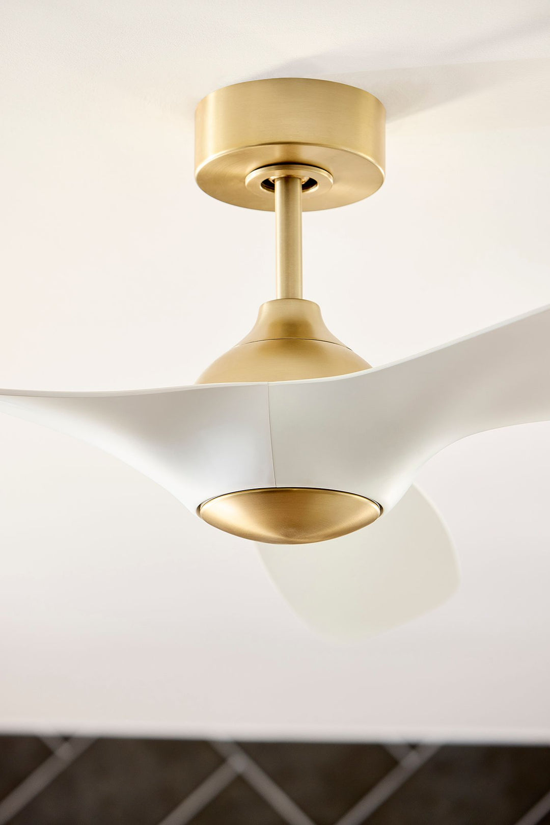PROVINCE 56" Fan - Aged Brass / White