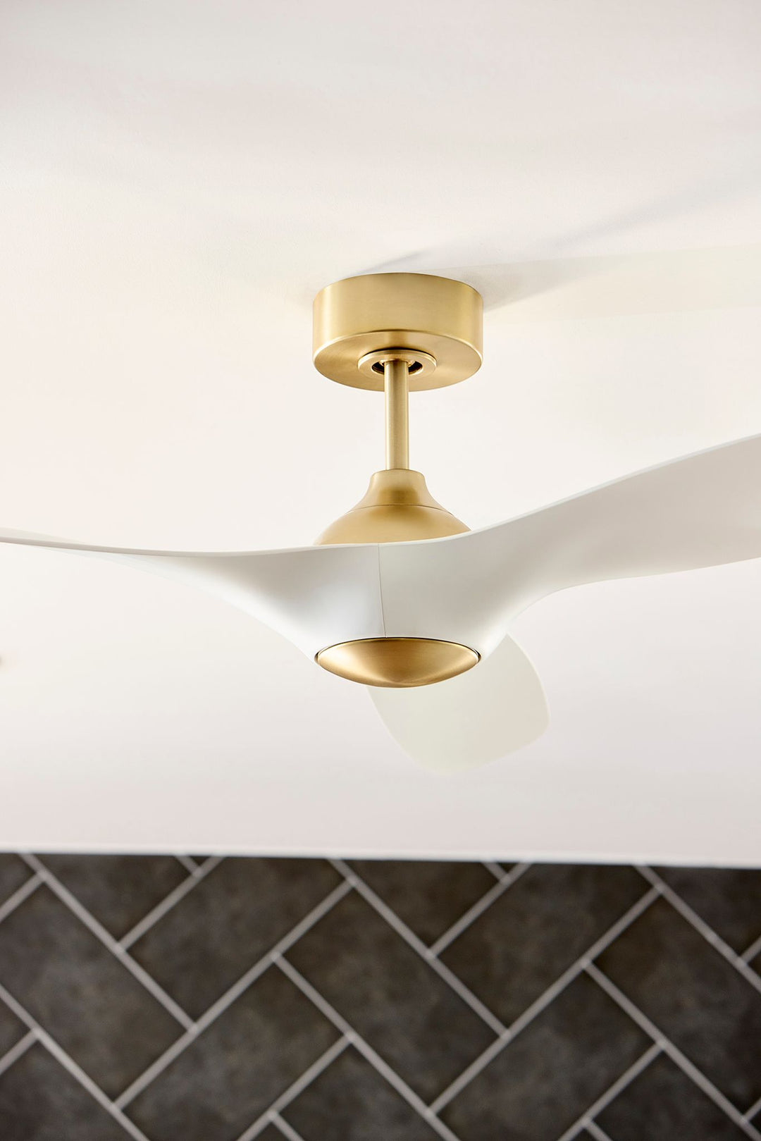 PROVINCE 56" Fan - Aged Brass / White