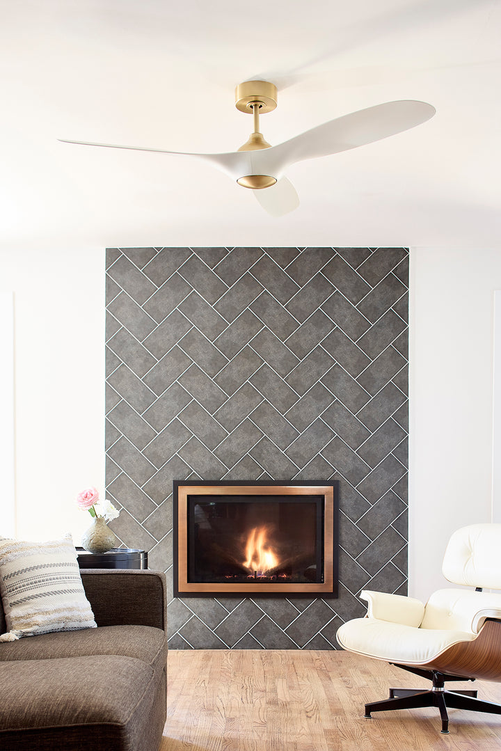 PROVINCE 56" Fan - Aged Brass / White