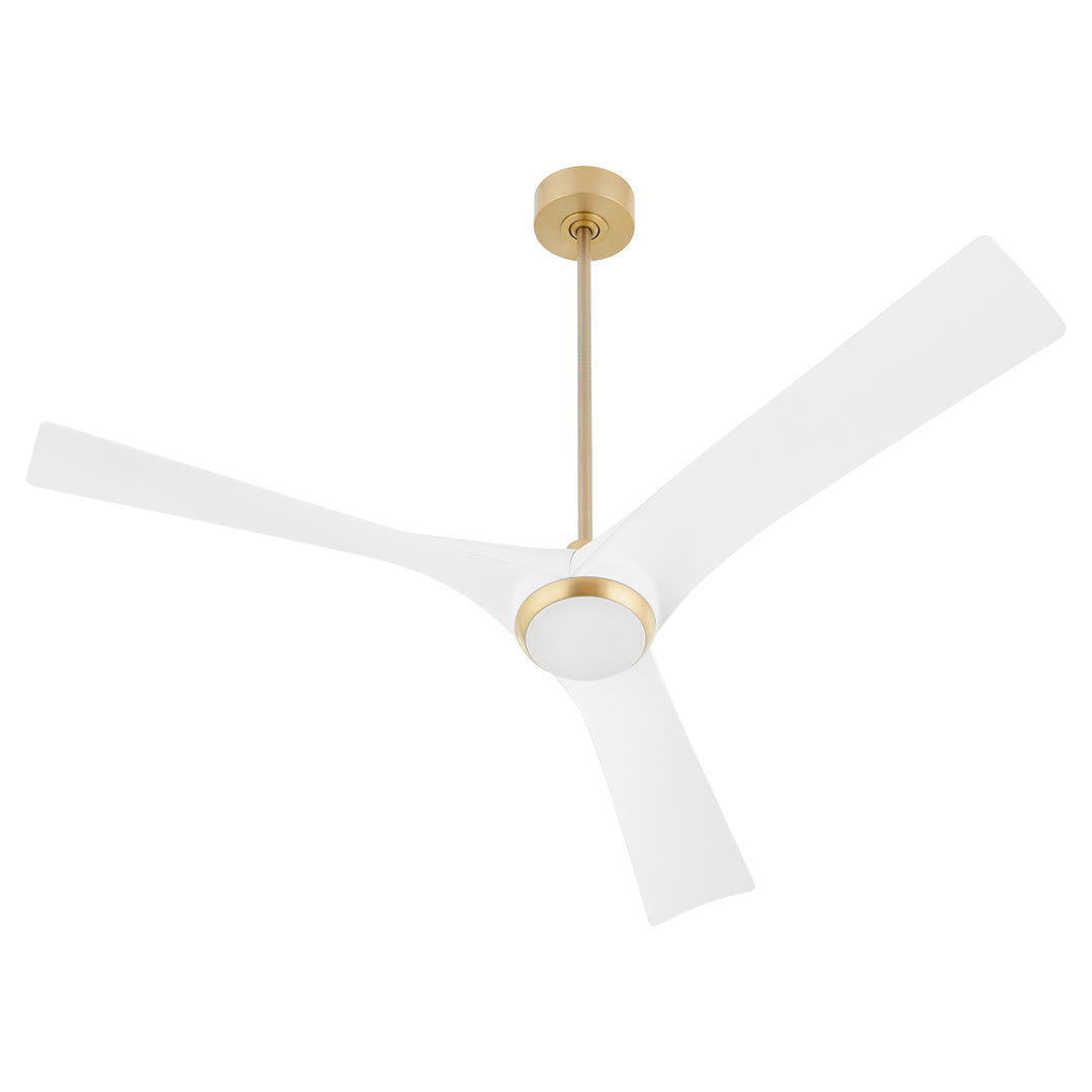RIDLEY 58" Fan - Aged Brass / White
