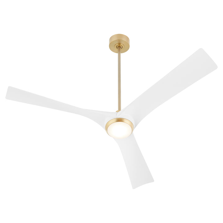 RIDLEY 58" Fan - Aged Brass / White