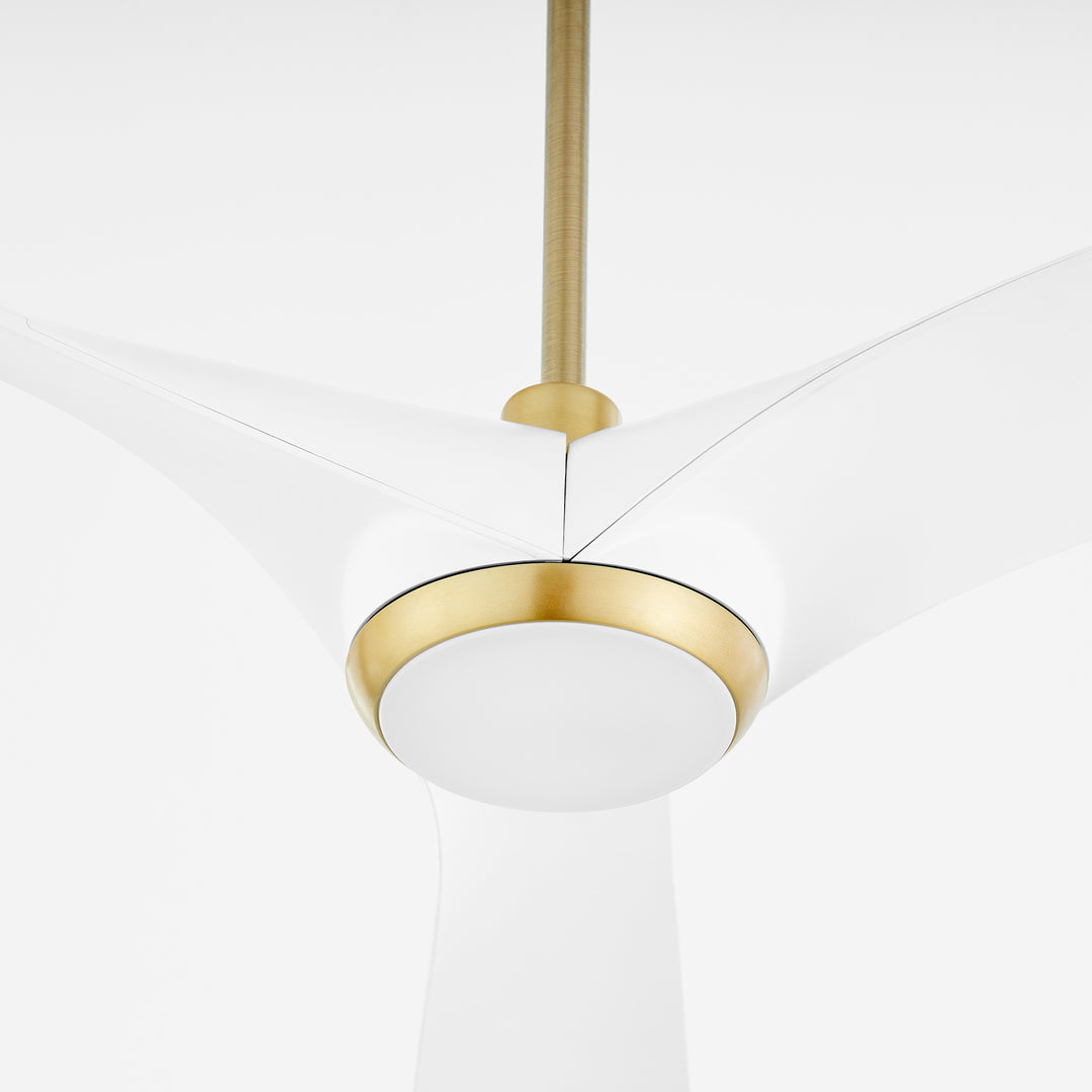 RIDLEY 58" Fan - Aged Brass / White