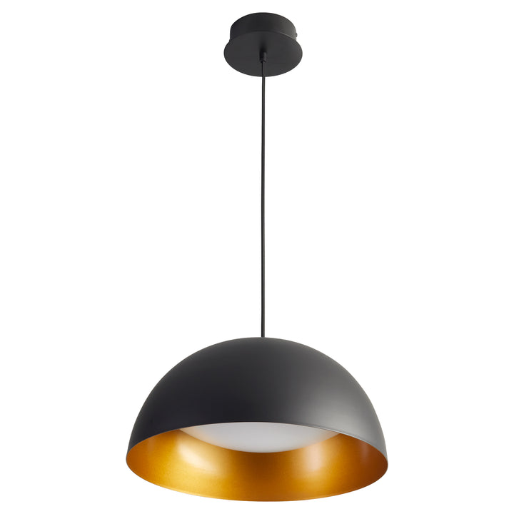 LUCCI 16" Pendant -3000k- Black/Industrial Brass
