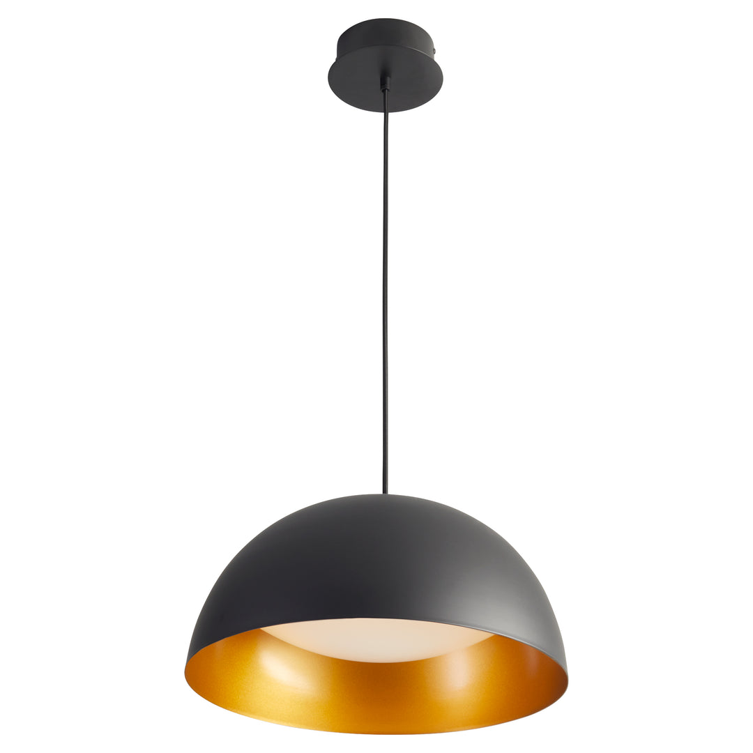 LUCCI 16" Pendant -3000k- Black/Industrial Brass