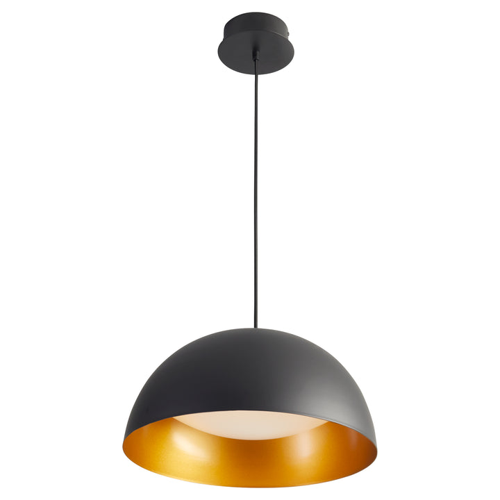 LUCCI 16" Pendant -3000k- Black/Industrial Brass