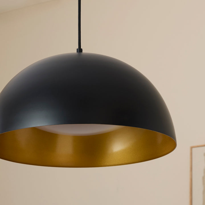 LUCCI 16" Pendant -3000k- Black/Industrial Brass