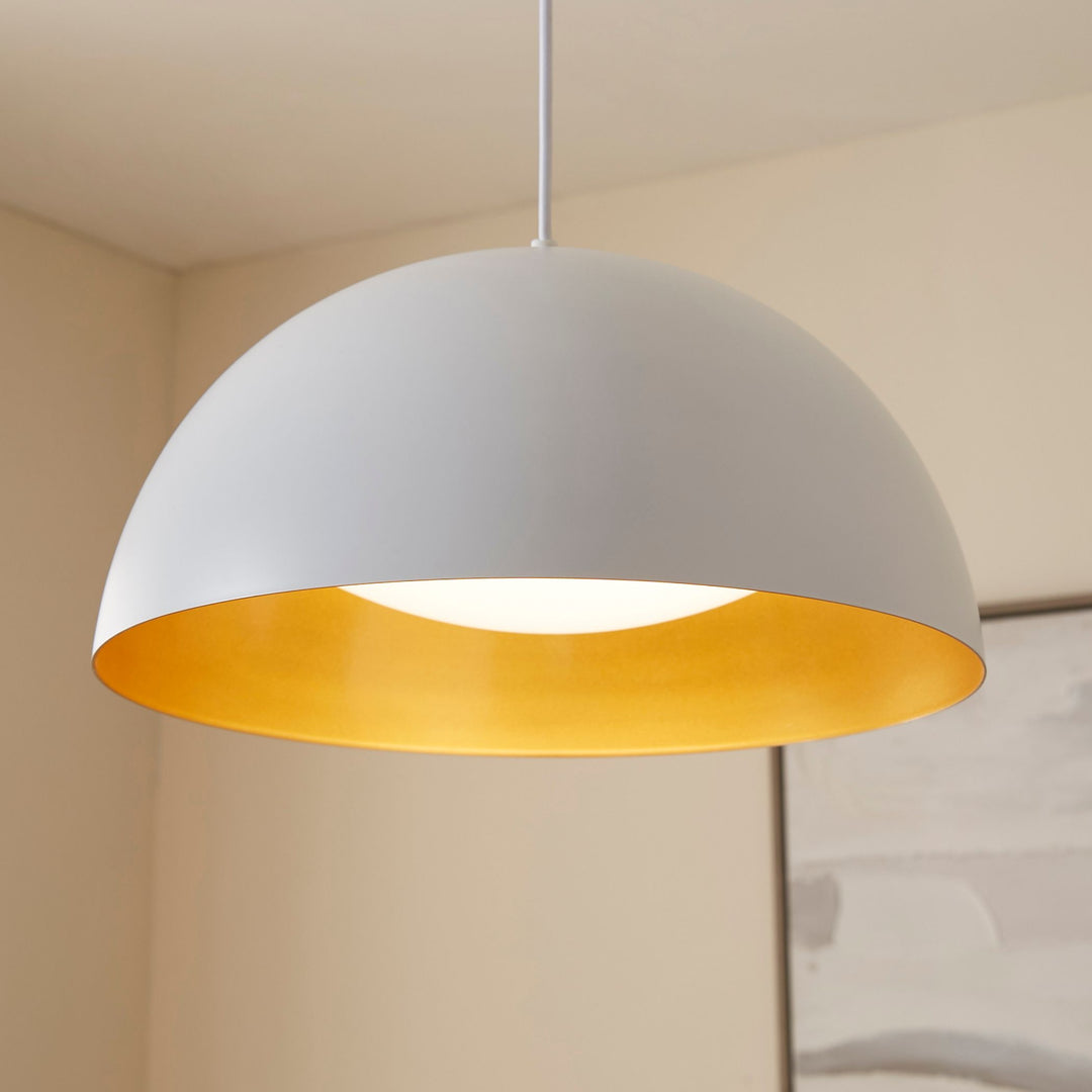 LUCCI 16" Pendant -3000k- White/Industrial Brass