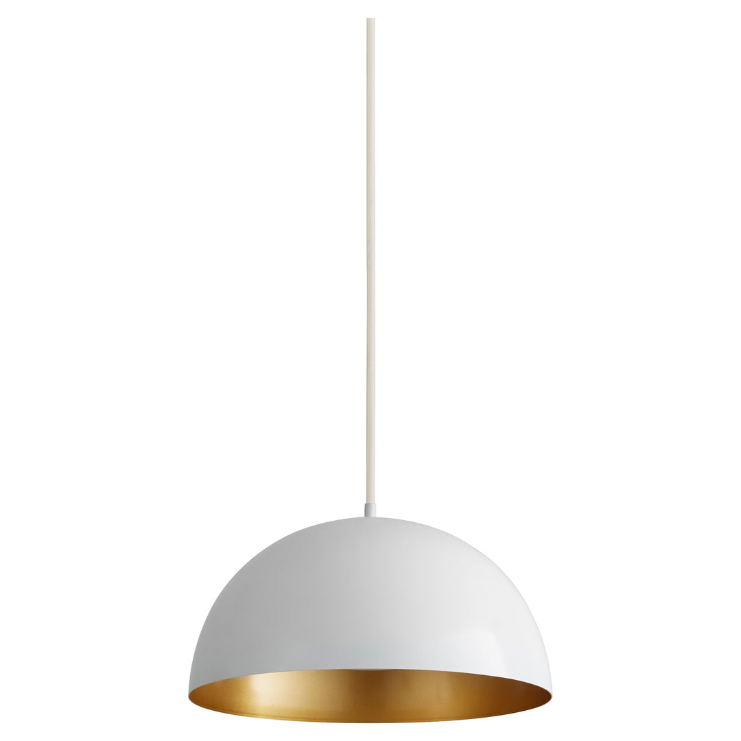 LUCCI 16" Pendant -3000k- White/Industrial Brass