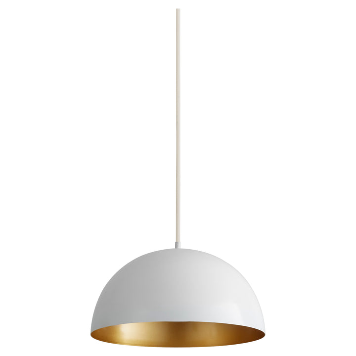 LUCCI 16" Pendant -3000k- White/Industrial Brass
