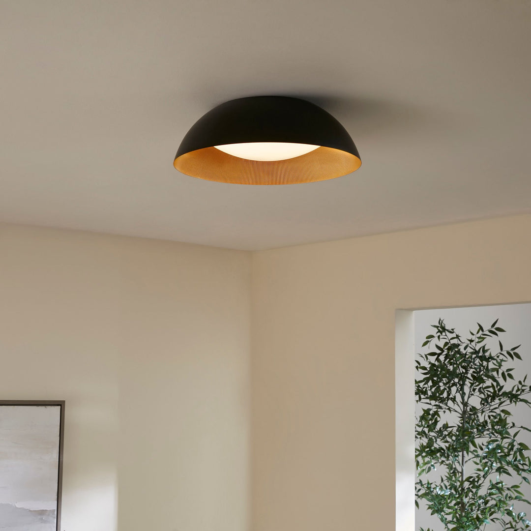 LUCCI 18” Ceiling Mount – Black / Industrial Brass metal