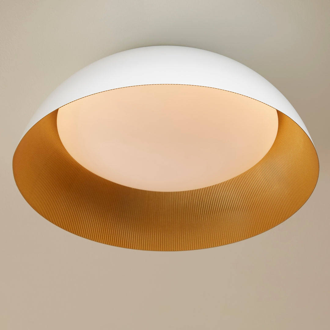 LUCCI 18” Ceiling Mount – White / Industrial Brass metal