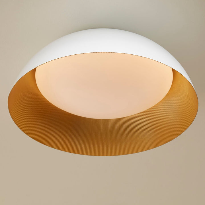 LUCCI 18” Ceiling Mount – White / Industrial Brass metal