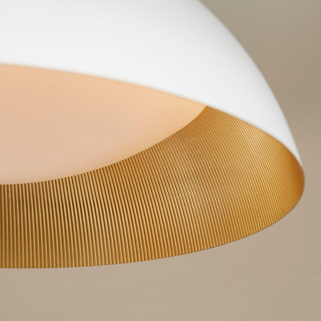 LUCCI 18” Ceiling Mount – White / Industrial Brass metal