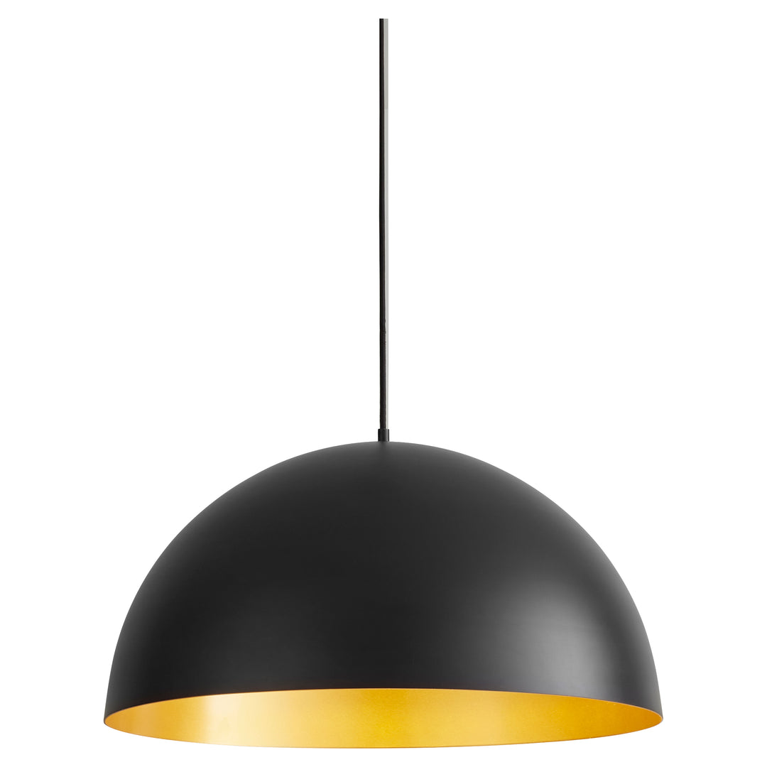LUCCI 23" Pendant -3000k- Black/Industrial Brass