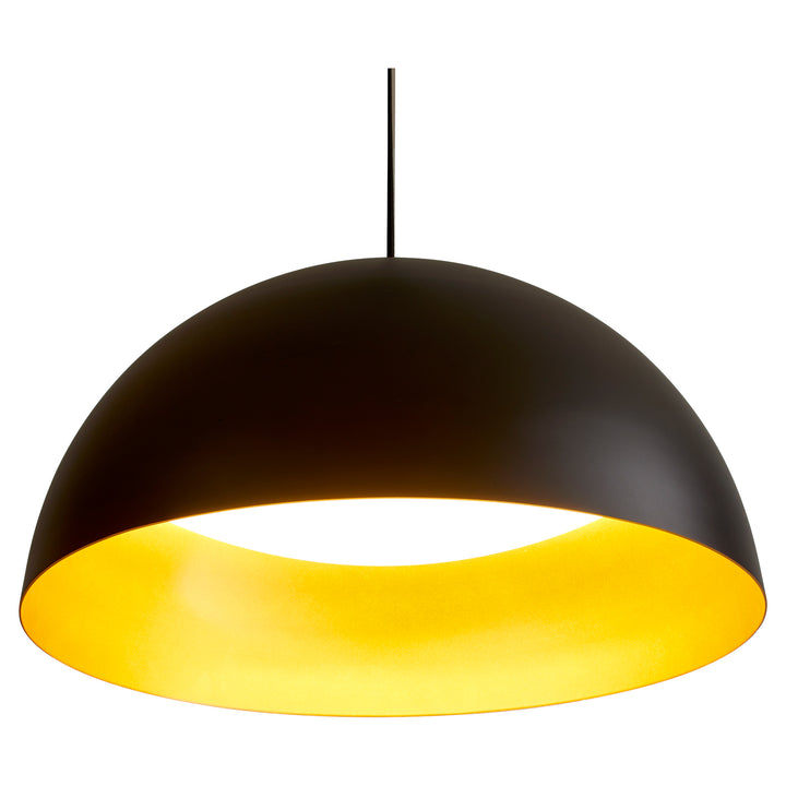LUCCI 23" Pendant -3000k- Black/Industrial Brass