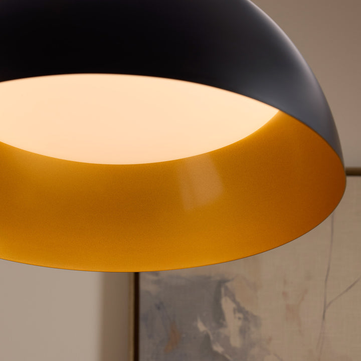 LUCCI 23" Pendant -3000k- Black/Industrial Brass