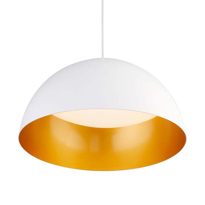 LUCCI 23" Pendant -3000k- White/Industrial Brass