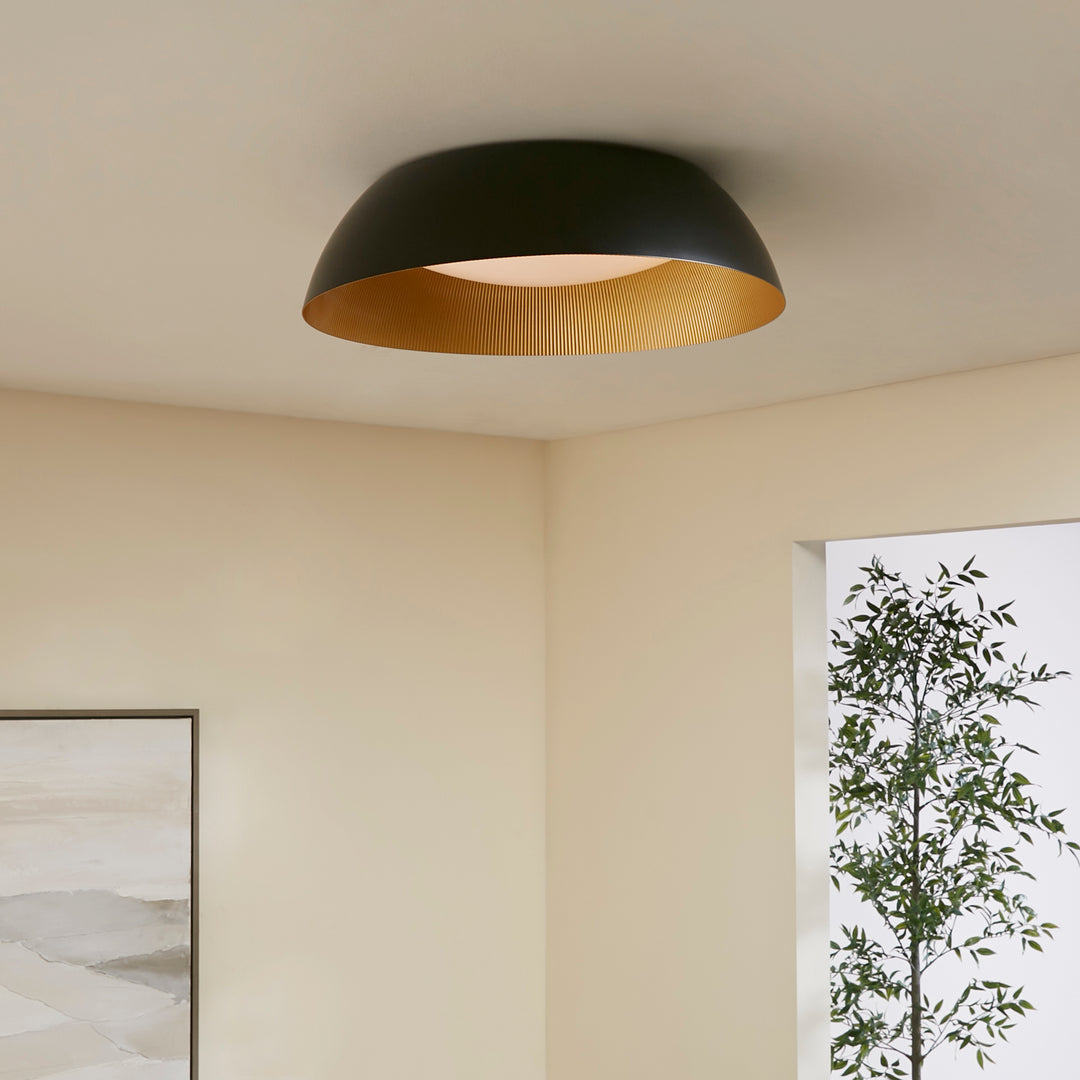 LUCCI 25” Ceiling Mount – Black / Industrial Brass metal