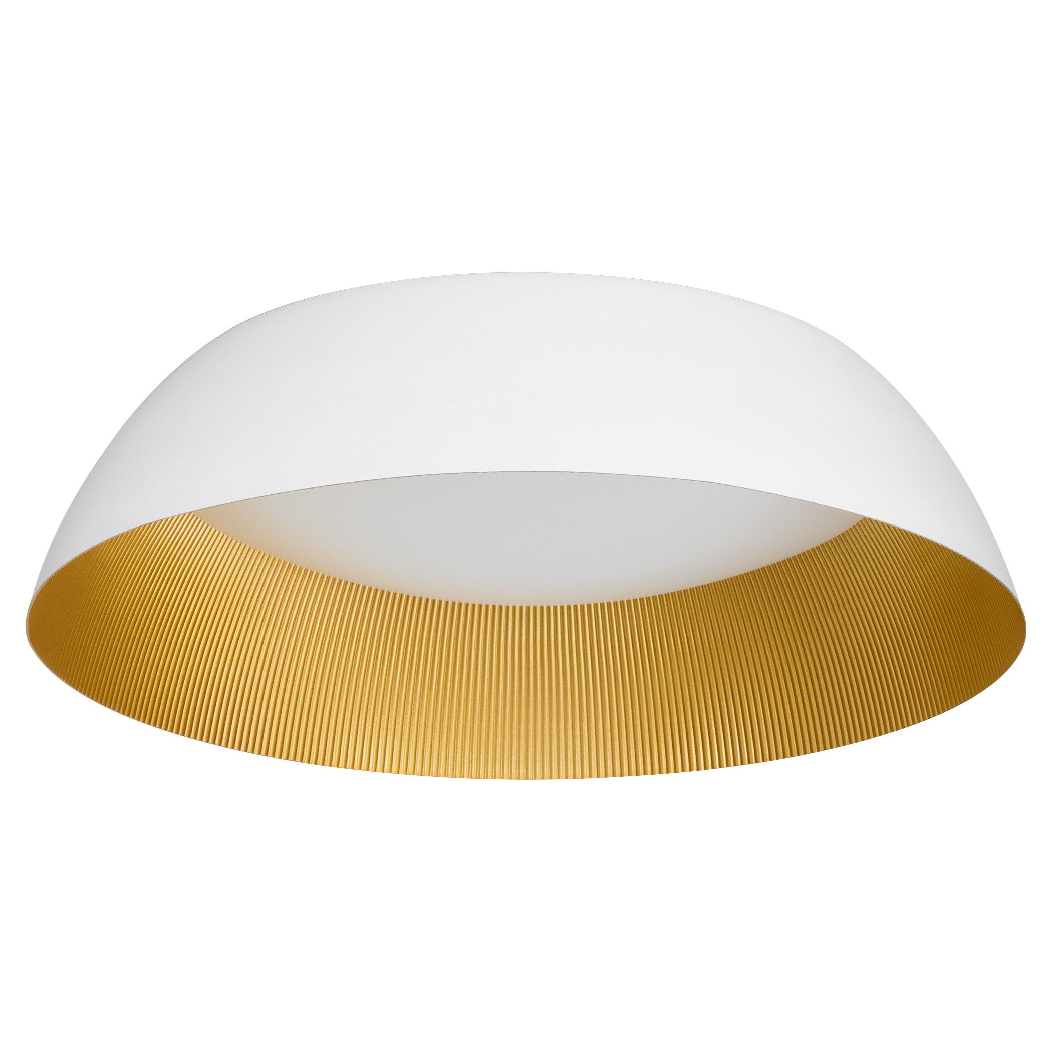 LUCCI 25” Ceiling Mount - White / Industrial Brass metal