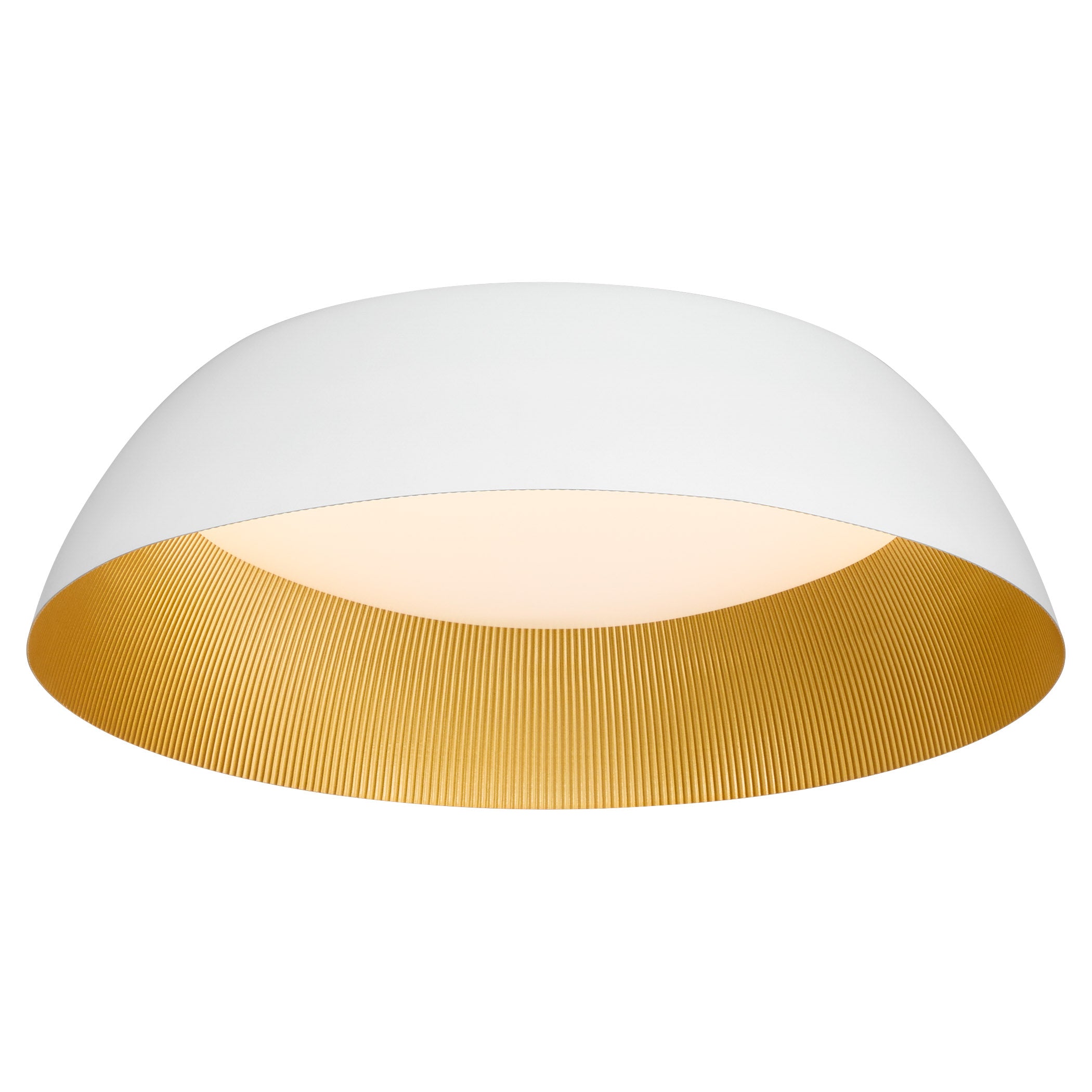 LUCCI 25” Ceiling Mount - White / Industrial Brass metal - hover
