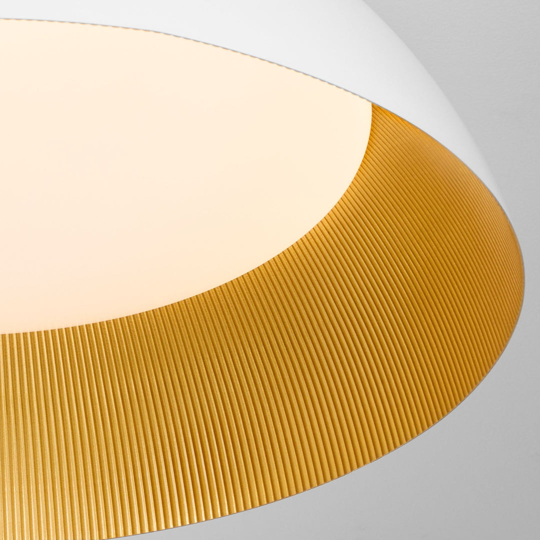 LUCCI 25” Ceiling Mount - White / Industrial Brass metal