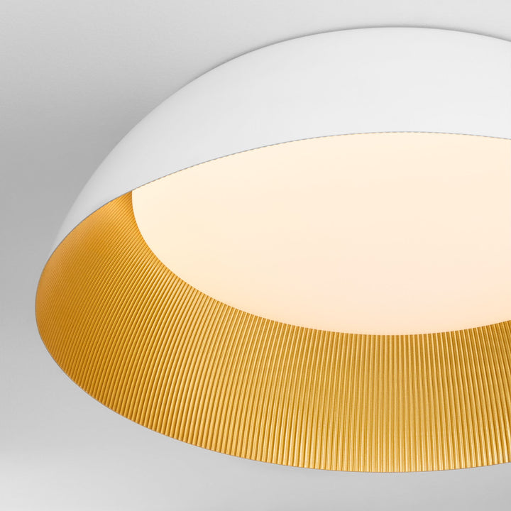 LUCCI 25” Ceiling Mount - White / Industrial Brass metal