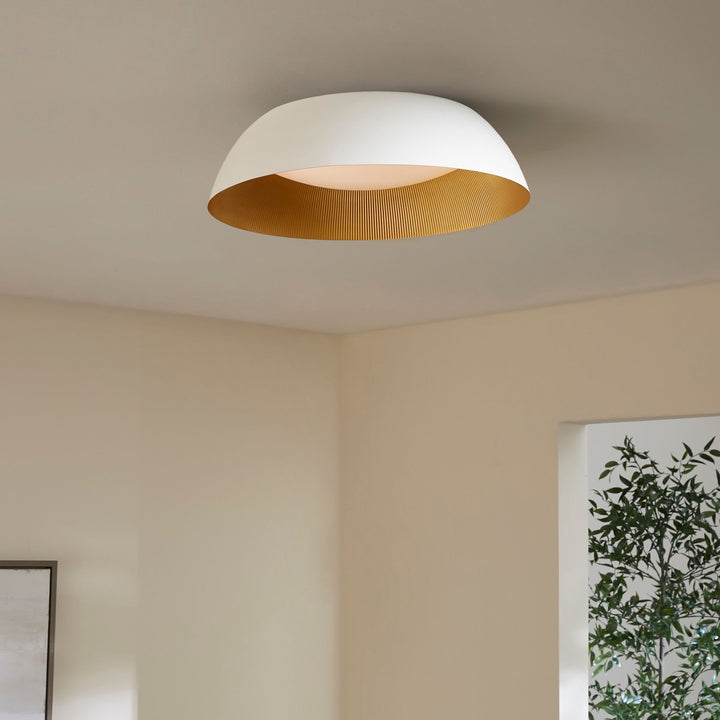 LUCCI 25” Ceiling Mount - White / Industrial Brass metal