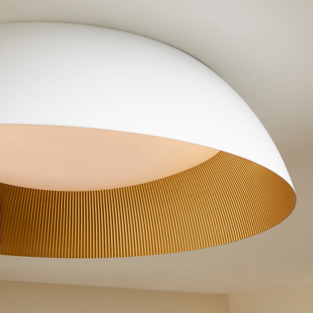 LUCCI 25” Ceiling Mount - White / Industrial Brass metal