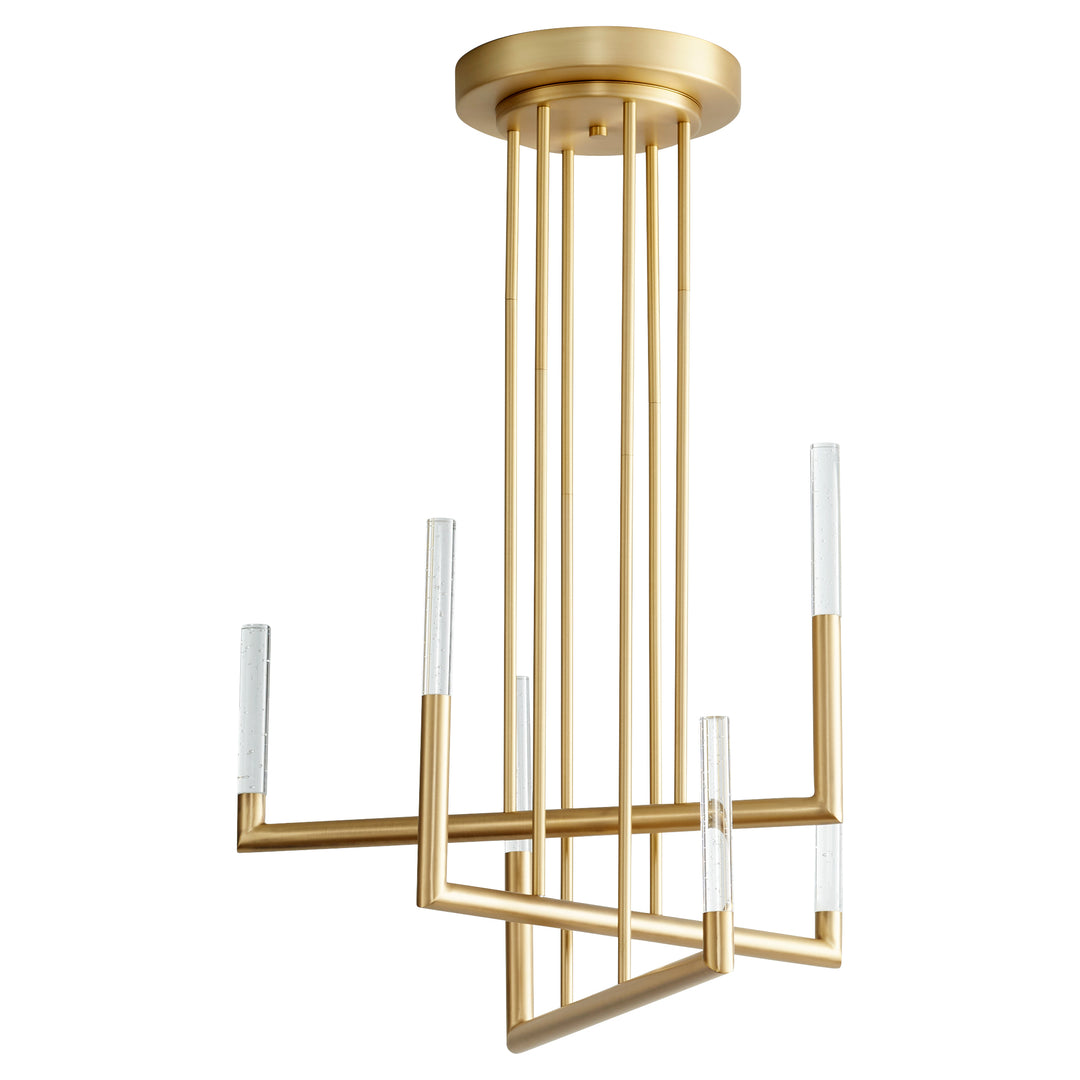 LUSTRE Six Light Chandelier -3000k- Aged Brass