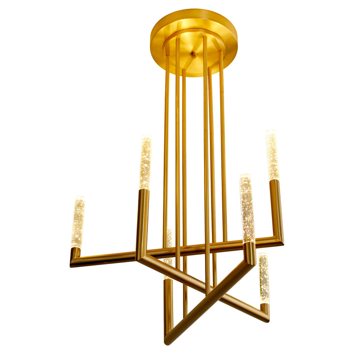 LUSTRE Six Light Chandelier -3000k- Aged Brass