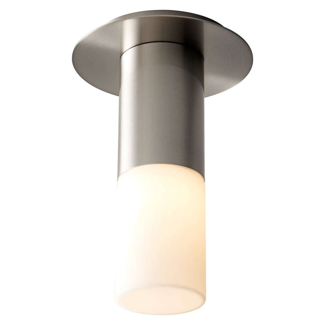 PILAR Small Glass Ceiling Mount -3000k- Satin Nickel