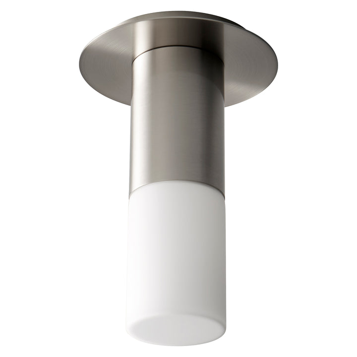 PILAR Small Glass Ceiling Mount -2700k- Satin Nickel